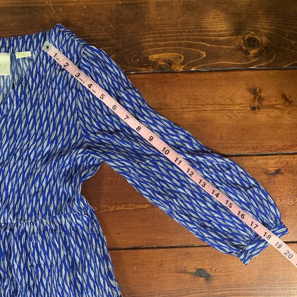 Maeve Lila Blue White Tiered 3/4 Sleeve XX-Small V-Neck Tiered Tunic Top GUC - Picture 13 of 16